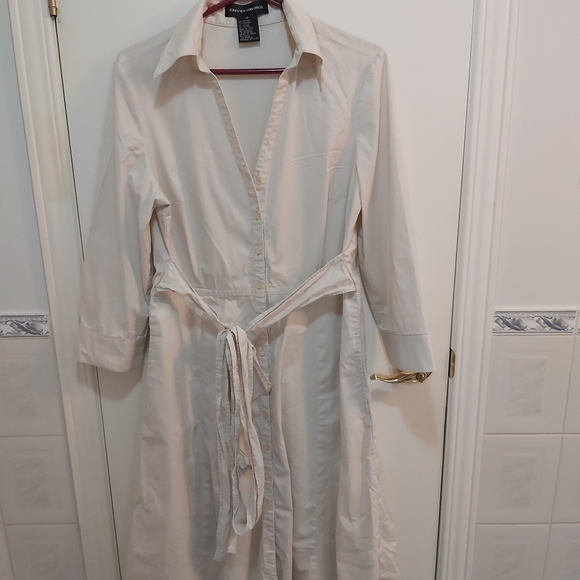 JonesNewYork Size 12 Beige Three Quarter Sleeve Dress - Picture 3 of 4